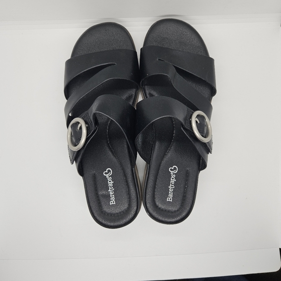 bareTraps black faux leather Romeo sandals size 7.5M - Picture 5 of 10